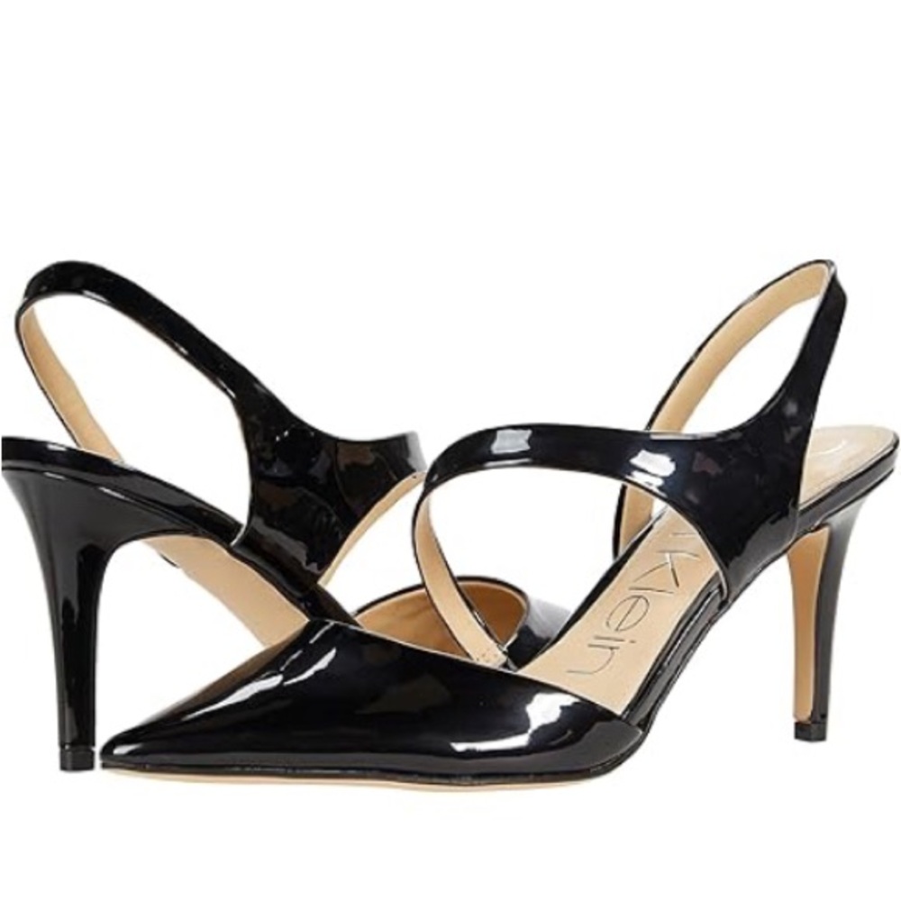 Calvin Klein Black Heels with Ankle Strap